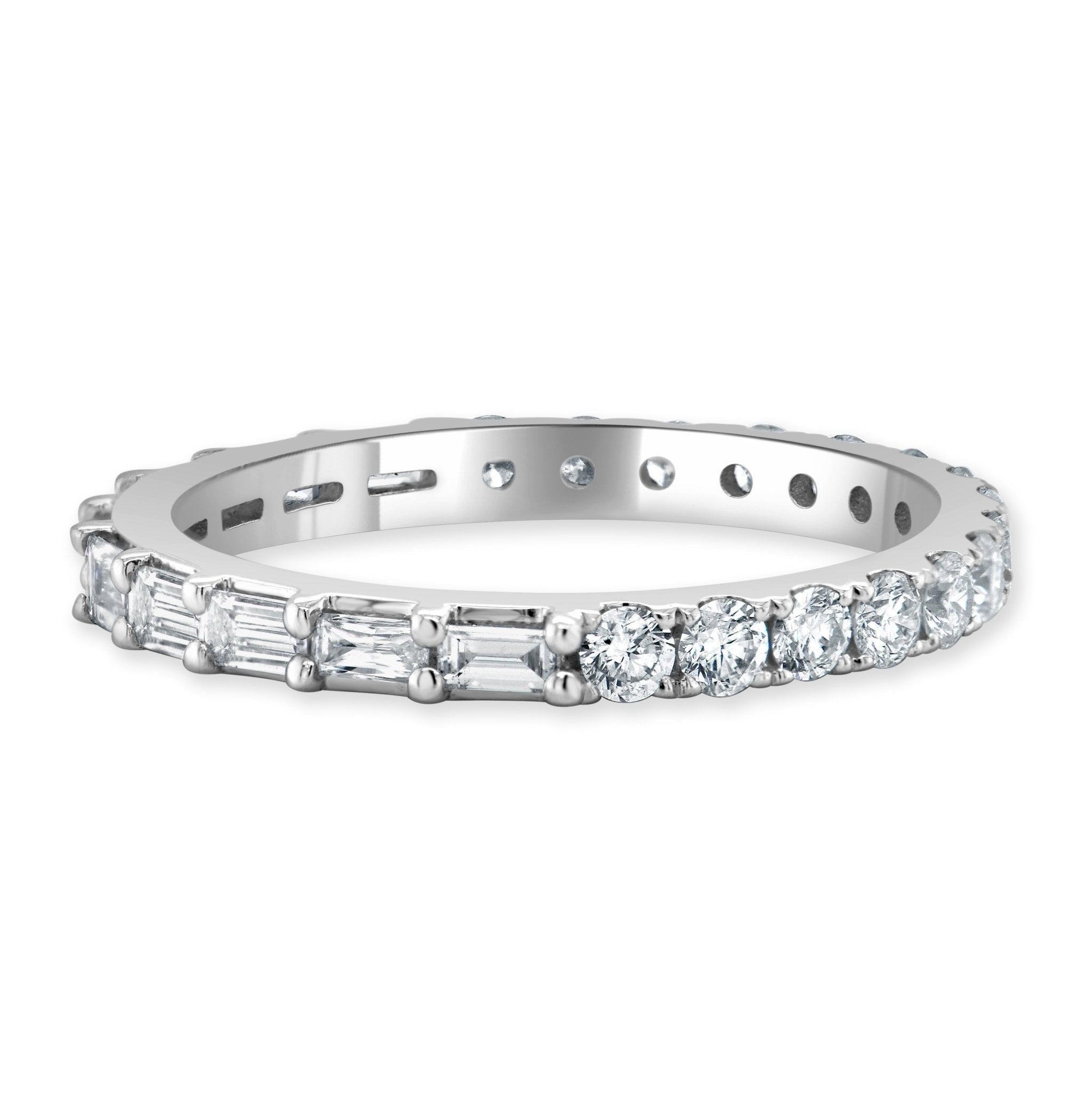 Round Baguette Diamond Band