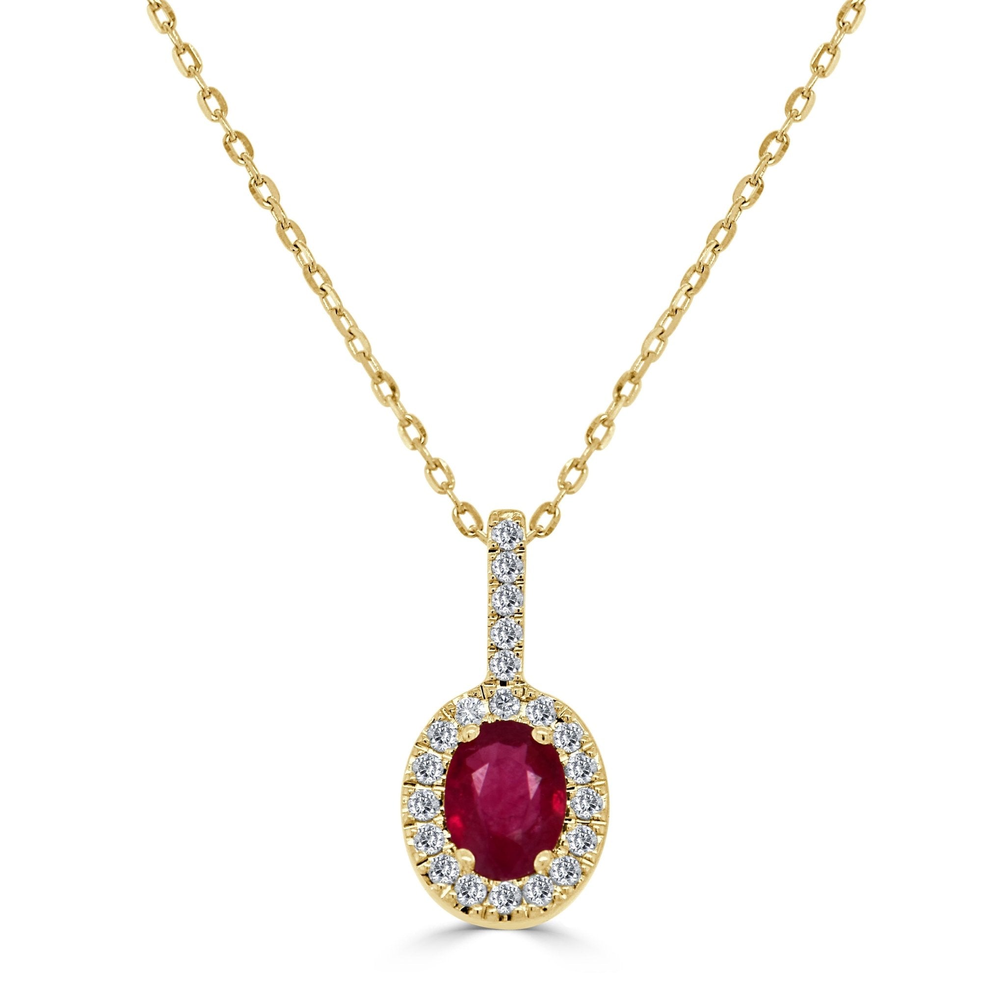 Ruby Diamond Oval Pendant