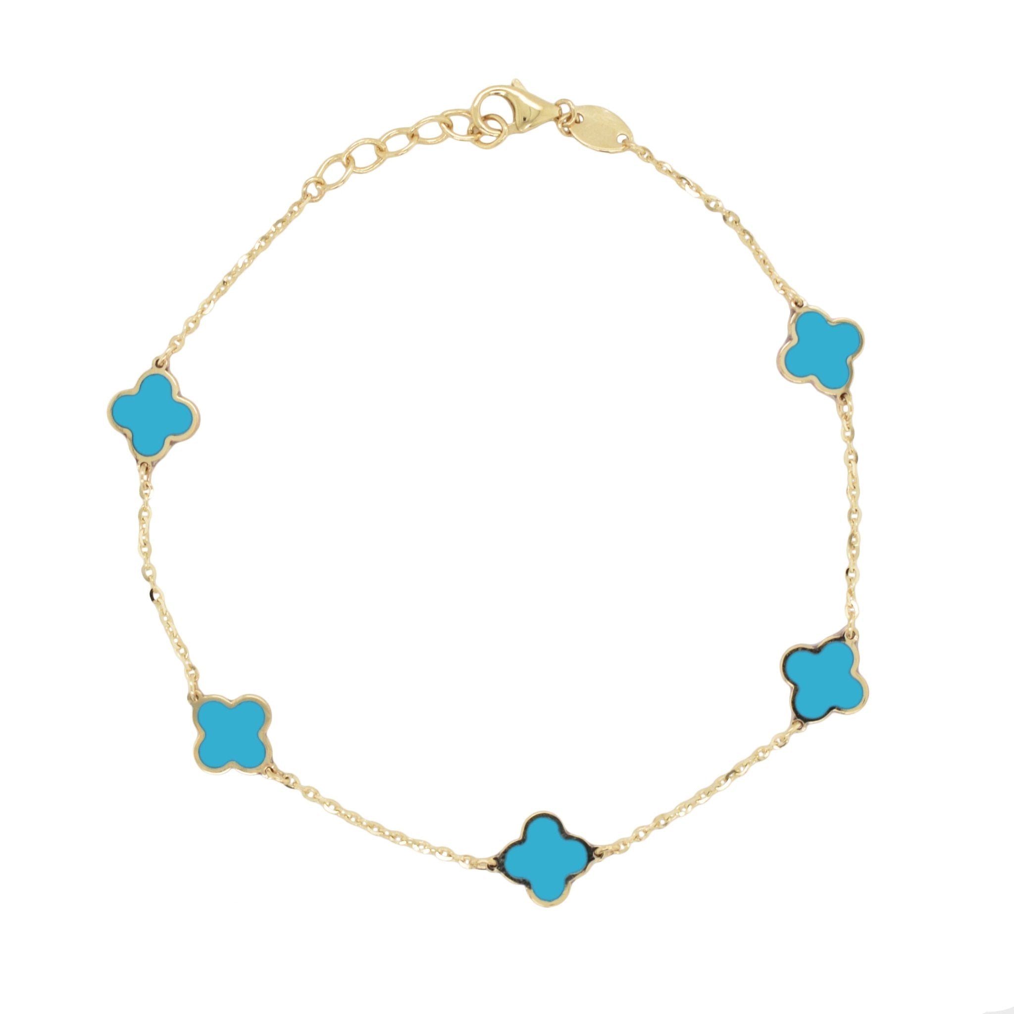 Turquoise Clover Station Bracelet