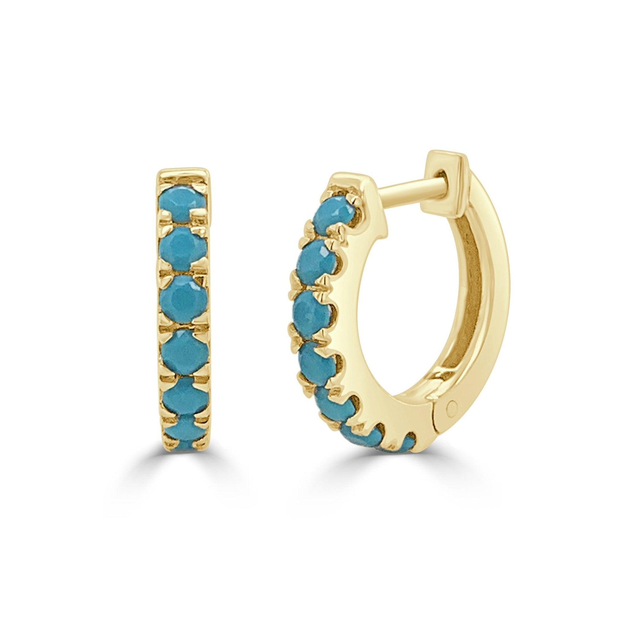 Turquoise Huggie Earrings
