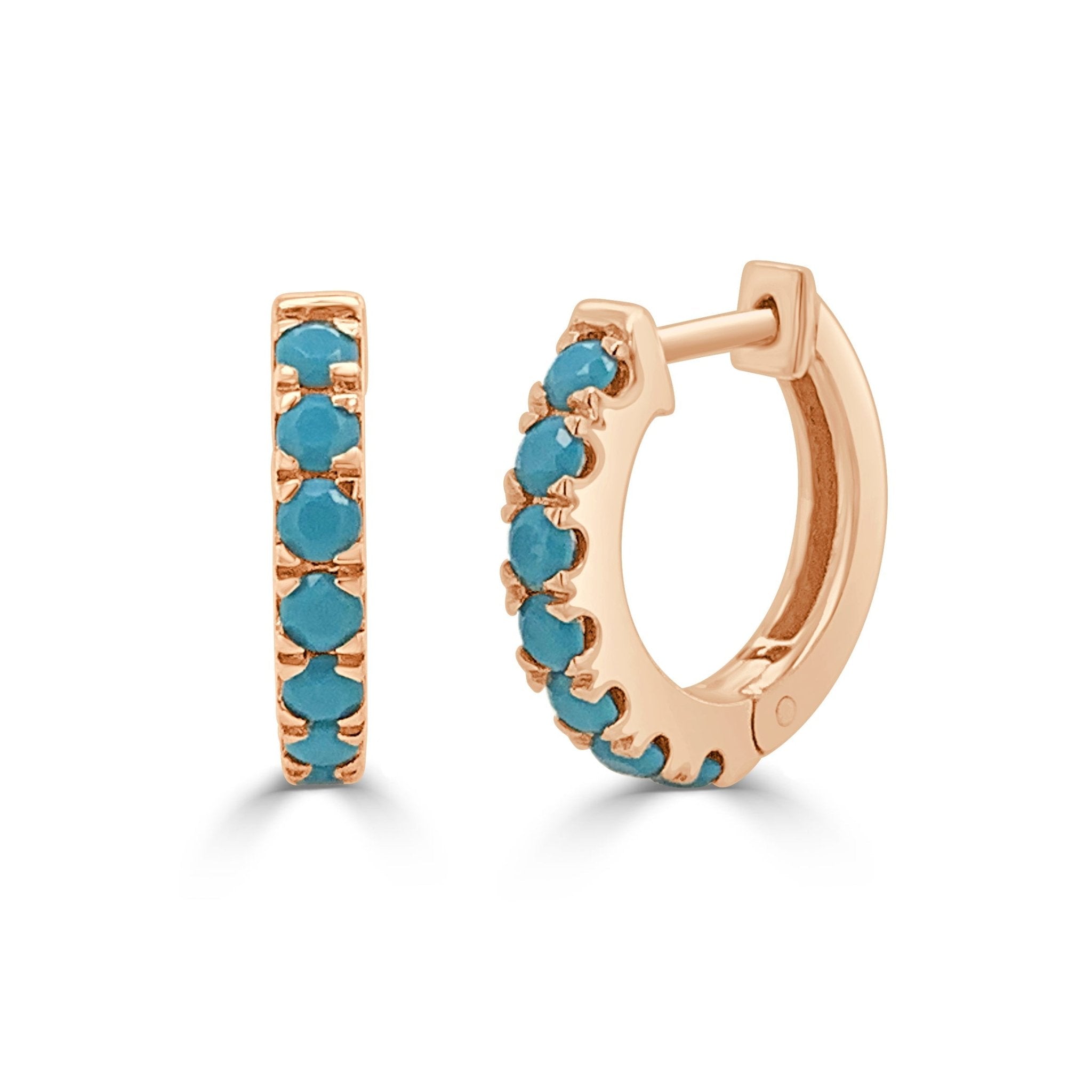 Turquoise Huggie Earrings