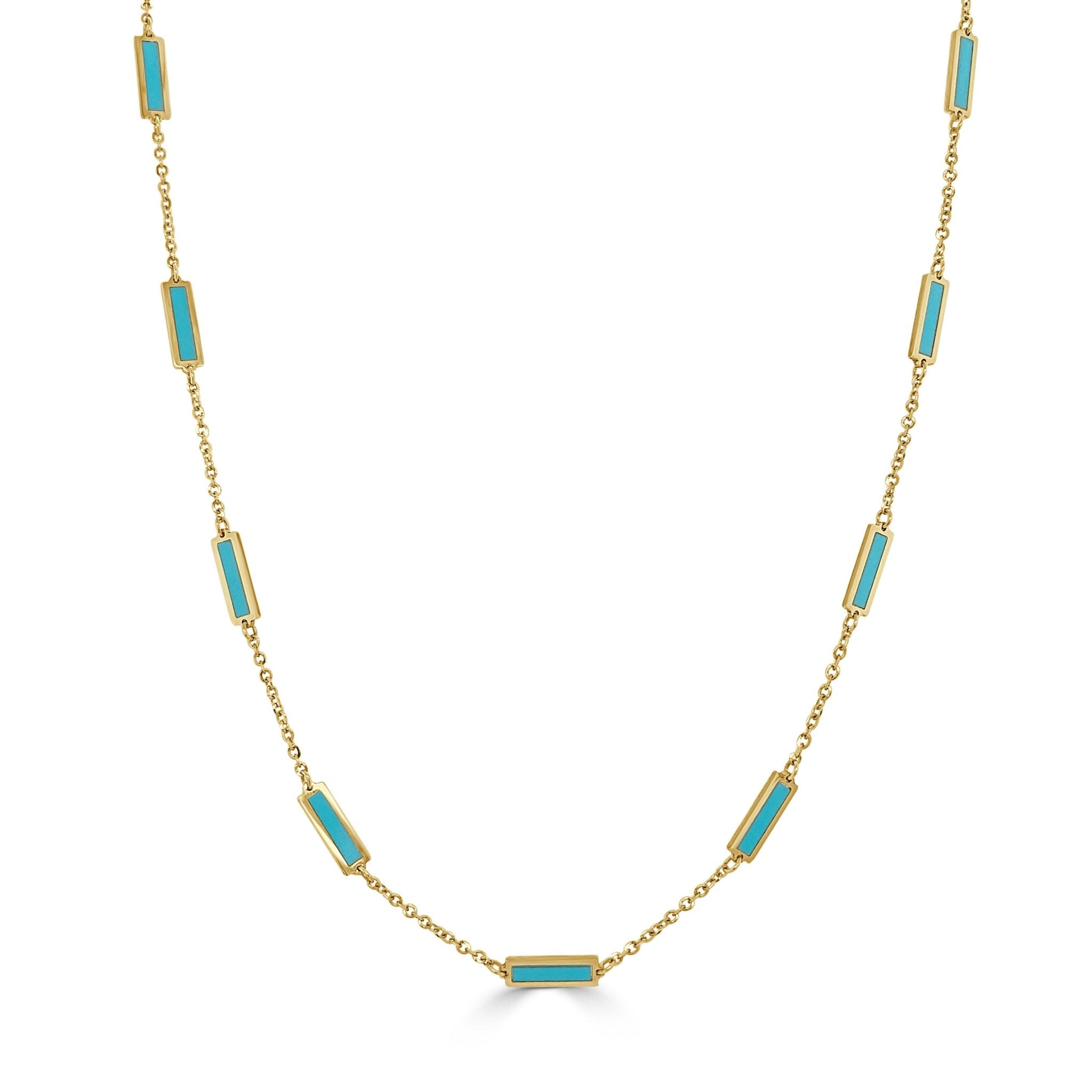Turquoise Station Bar Necklace